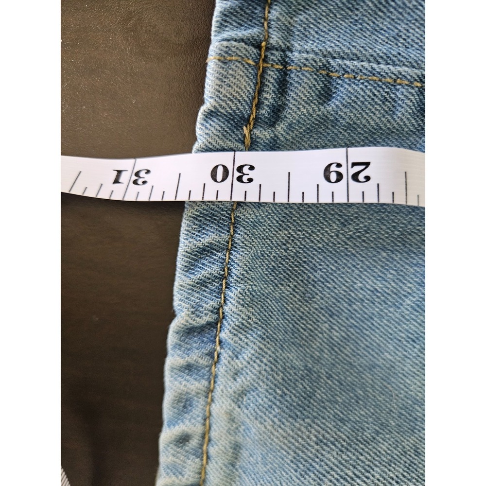 Womens Light Wash High Rise Straight Leg Jeans L Panel Seam Denim Y2k - Picture 6 of 8